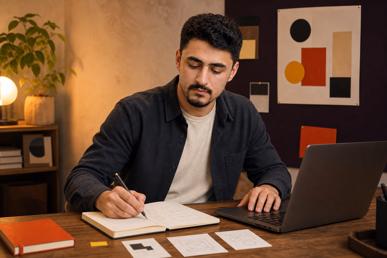 أنس يدوّن ملاحظات أثناء إعداد محتوى عن الذكاء الاصطناعي